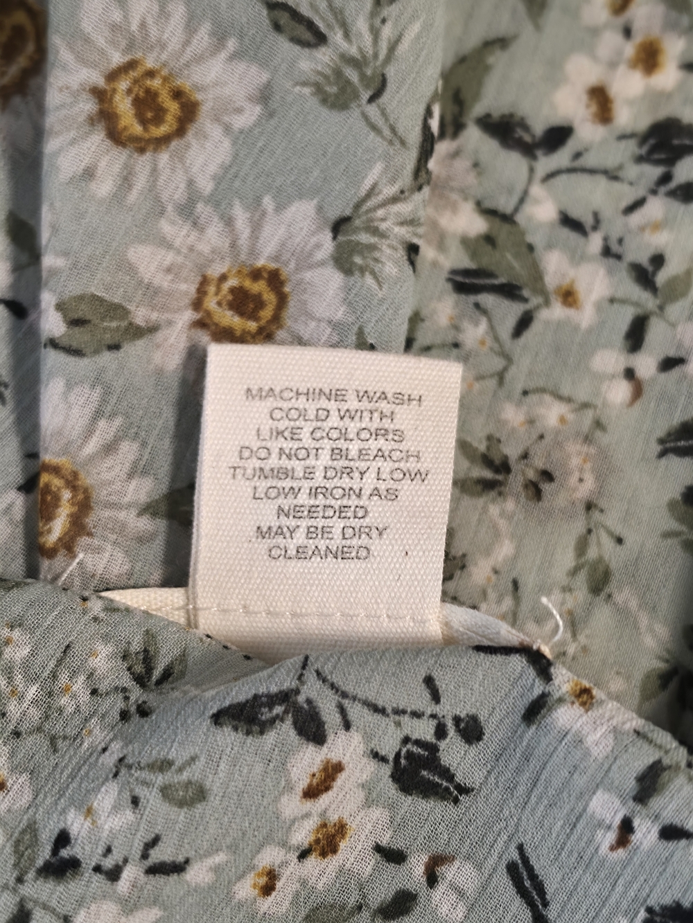 Altar’d State Floral Sage Green Chiffon Ruffle Front Duster Top Size M - Picture 7 of 7